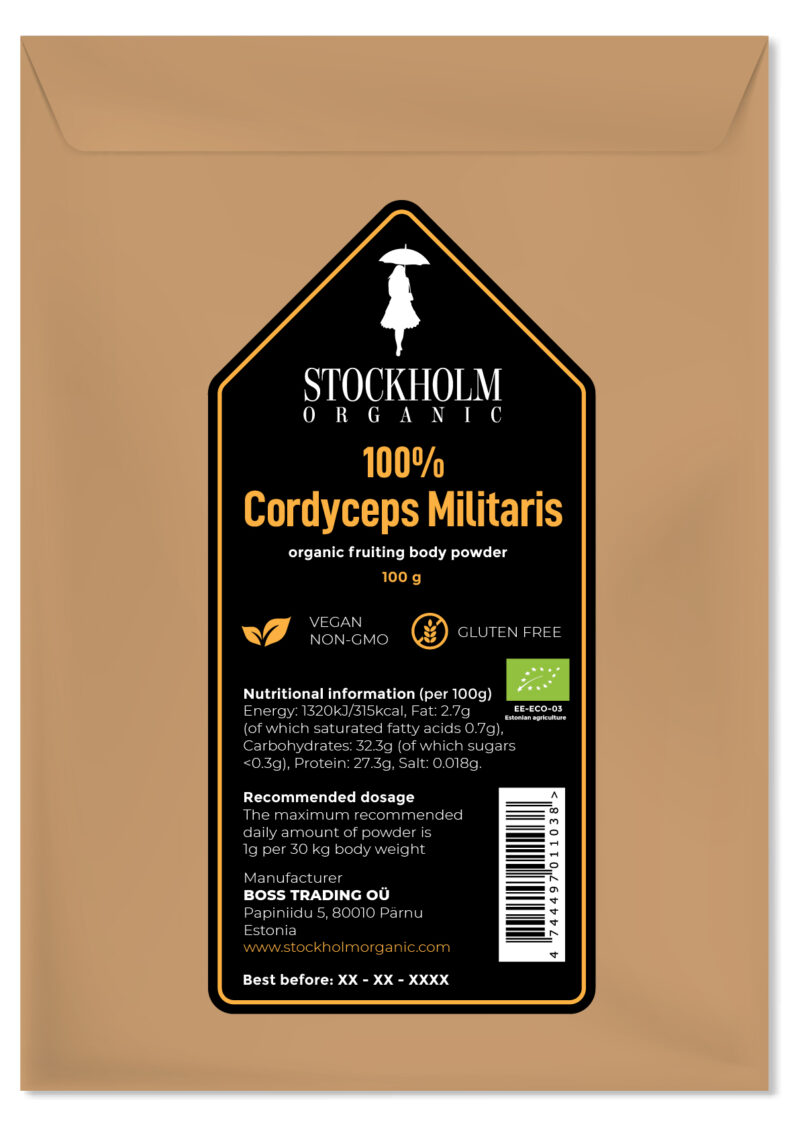 Cordyceps militaris, 100 gr., Stockholm Organic.