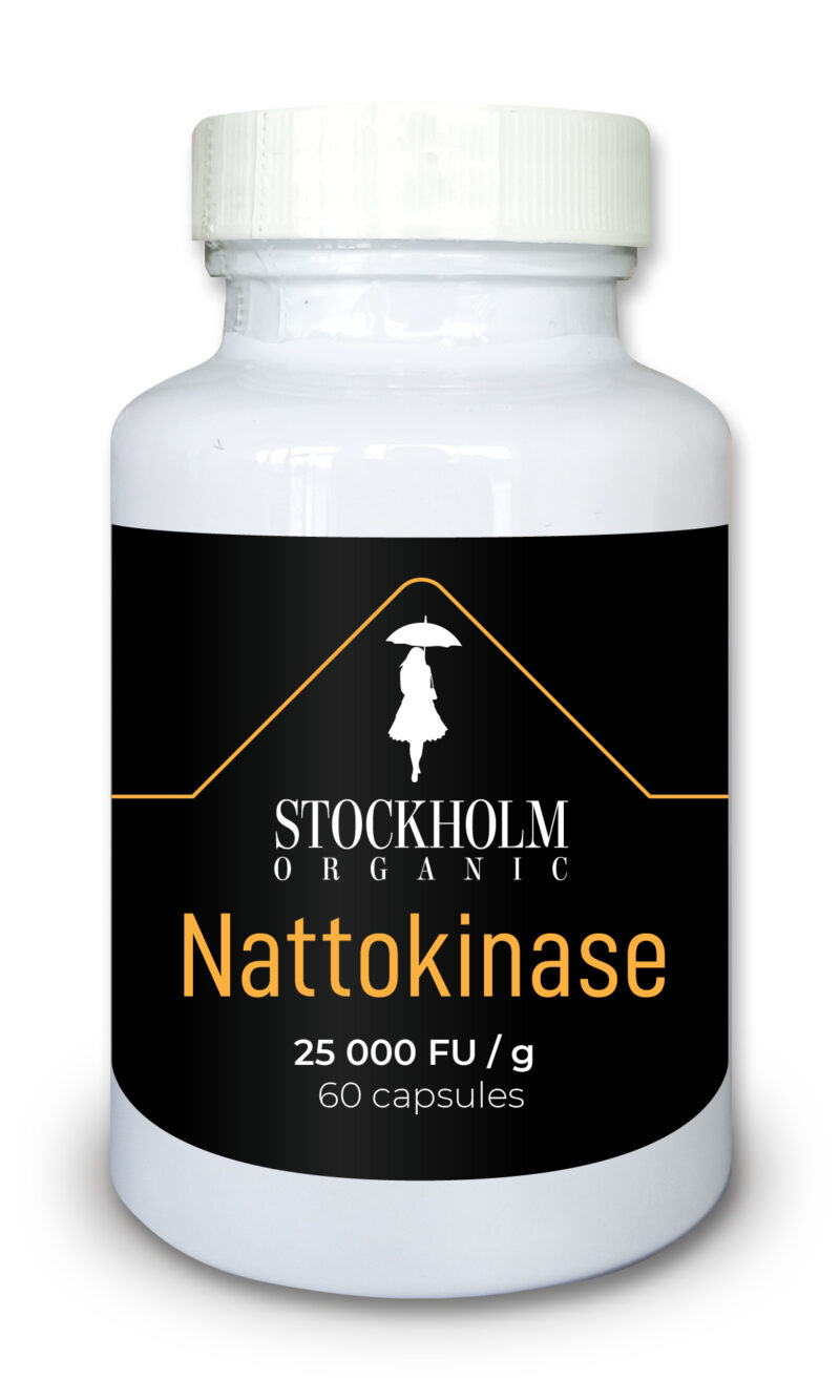Nattokinaas, 25000 FU/gr., 60 kapslit, Stockholm Organic.